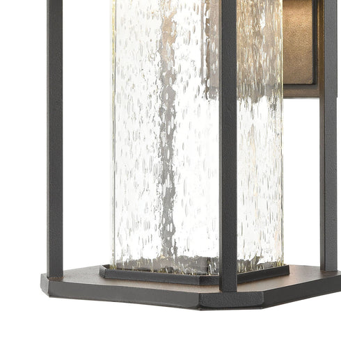 Elk Irvine Sconce In Matte Black With Seedy Glass Model: 87121/LED
