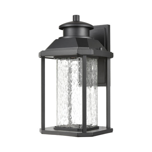 Elk Irvine Sconce In Matte Black With Seedy Glass Model: 87121/LED