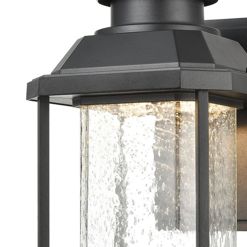 Elk Irvine Sconce In Matte Black With Seedy Glass Model: 87122/LED