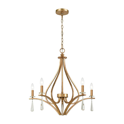Elk Katania 5 Light Chandelier In Antique Gold Model: 75147/5