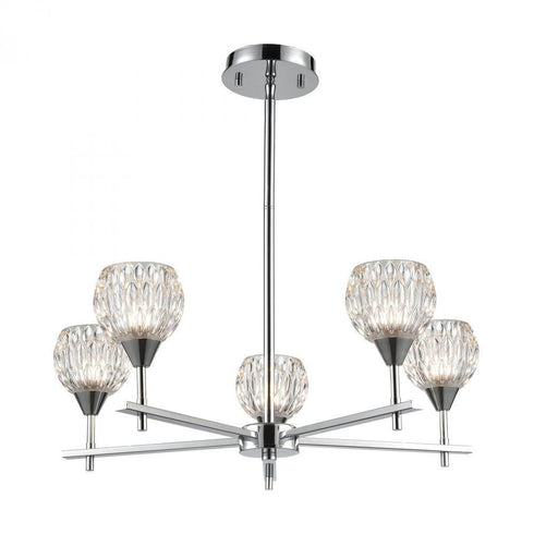 Elk Kersey 5 Light Chandelier In Polished Chrome Model: 10828/5