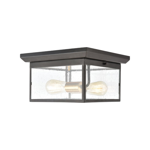 Elk Knowlton 2 Light Flush Mount In Matte Black Model: 46683/2