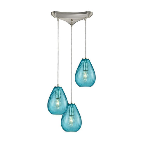 Elk Lagoon 3 Light Triangular Pendant Fixture In Model: 10770/3