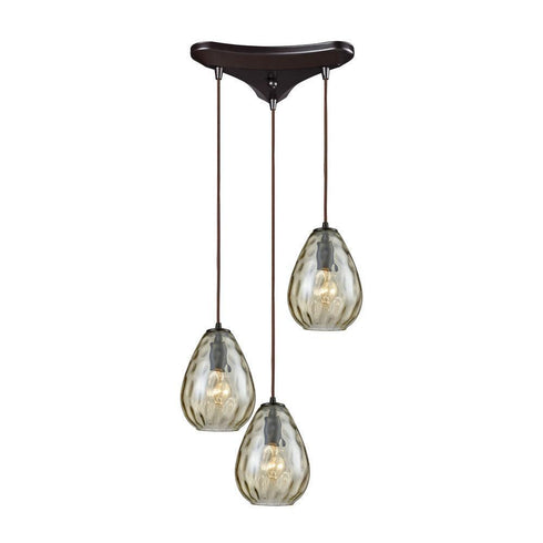 Elk Lagoon 3 Light Triangular Pendant Fixture In Model: 10780/3
