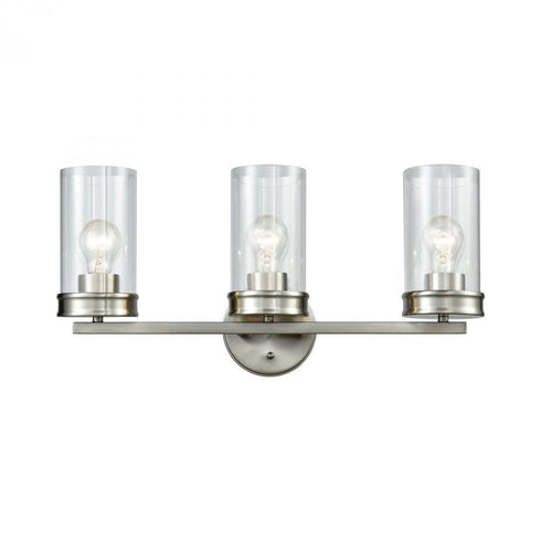 Elk Leland 3 Light Vanity Lamp In Satin Nickel Model: 81302/3