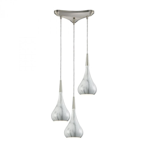 Elk Lindsey 3 Light Triangular Pendant Fixture In Model: 31340/3MB