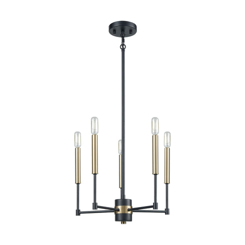 Elk livington Livingston 5 Light Chandelier In Matte Black Model: 15276/5