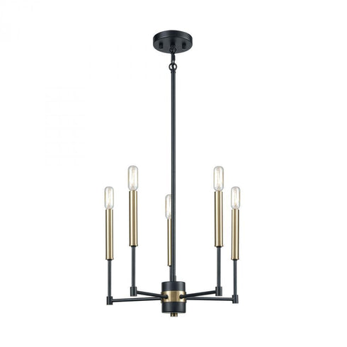 Elk livington Livingston 5 Light Chandelier In Matte Black Model: 15276/5