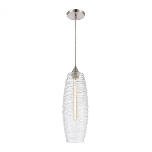 Elk Liz 1 Light Mini Pendant In Satin Nickel With Model: 21192/1
