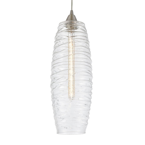 Elk Liz 1 Light Mini Pendant In Satin Nickel With Model: 21192/1