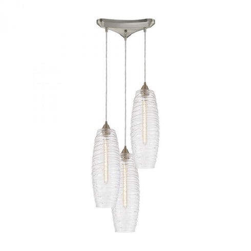 Elk Liz 3 Light Triangular Mini Pendant Fixture Model: 21192/3