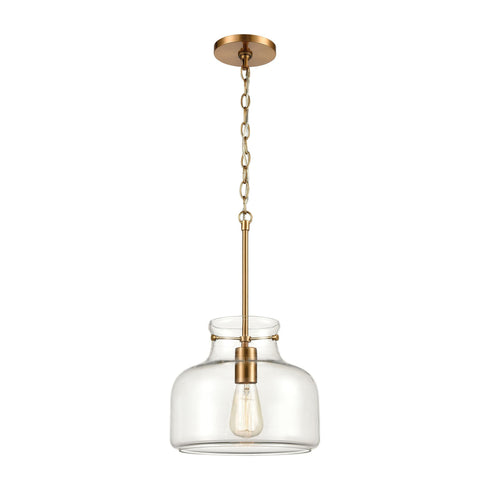 Elk Lola 1 Light Pendant In Satin Brass With Model: 30110/1