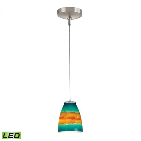Elk Low Voltage 1 Light Mini Pendant In Brushed Model: PF1000/1-LED-BN-AS