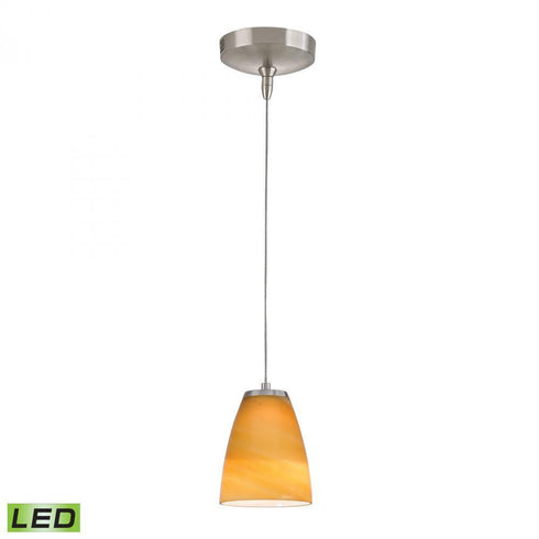 Elk Low Voltage 1 Light Mini Pendant In Brushed Model: PF1000/1-LED-BN-DS