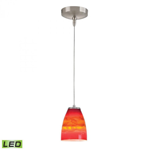 Elk Low Voltage 1 Light Mini Pendant In Brushed Model: PF1000/1-LED-BN-VS