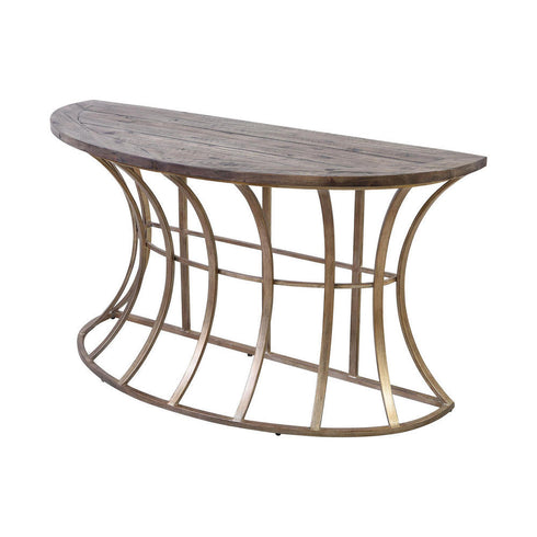 Elk Meditation Console Table In Soft Gold And Model: 164-009