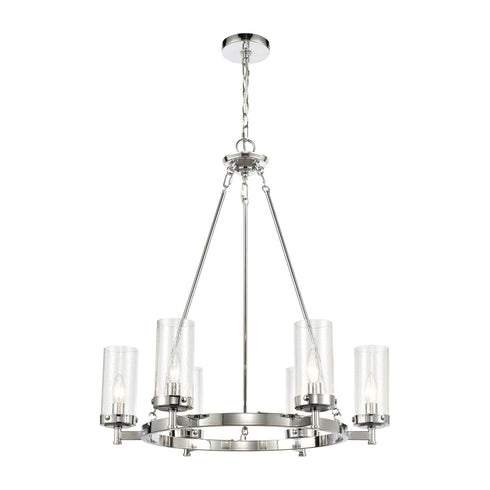 Elk Melinda 6 Light Chandelier In Polished Chrome Model: 47307/6