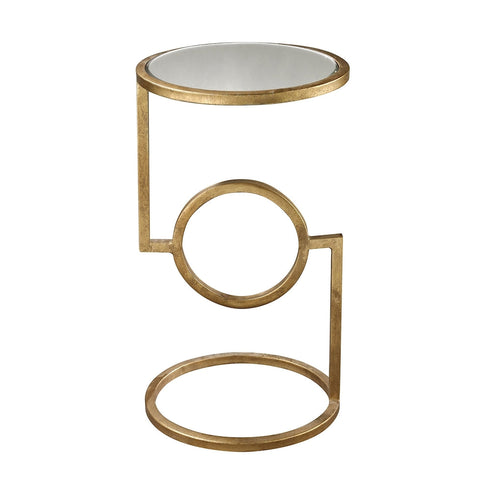 Elk Mirrored Top Hurricane Side Table In Antique Model: 114-108