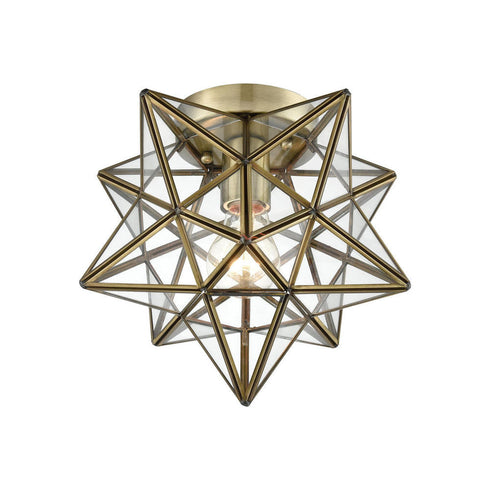 Elk Moravian Star 1 Light Flush Mount In Antique Model: 1145-027
