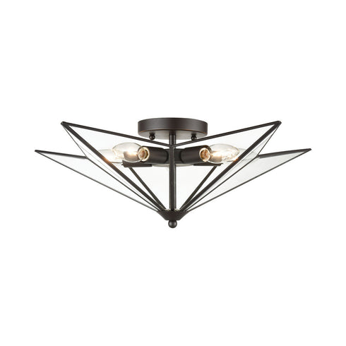 Elk Moravian Star 5 Light Flush Mount In Oil Model: D4386