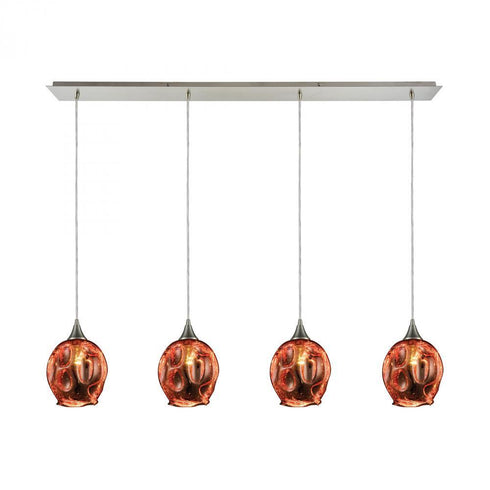 Elk Morph 4 Light Linear Pendant Fixture In Satin Model: 10502/4LP