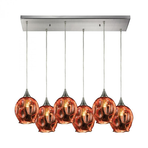 Elk Morph 6 Light Rectangular Pendant Fixture In Model: 10502/6RC