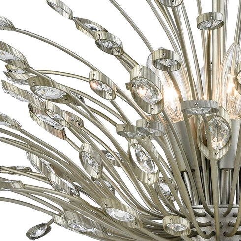 Elk Mullica 6 Light Chandelier In Aged Silver Model: 33184/6