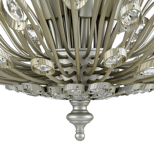 Elk Mullica 6 Light Chandelier In Aged Silver Model: 33184/6