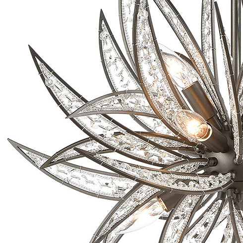 Elk Naples 8 Light Chandlier In Dark Graphite Model: 16364/8