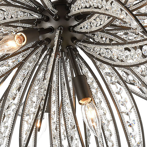 Elk Naples 8 Light Semi Flush Mount In Dark Model: 16363/8