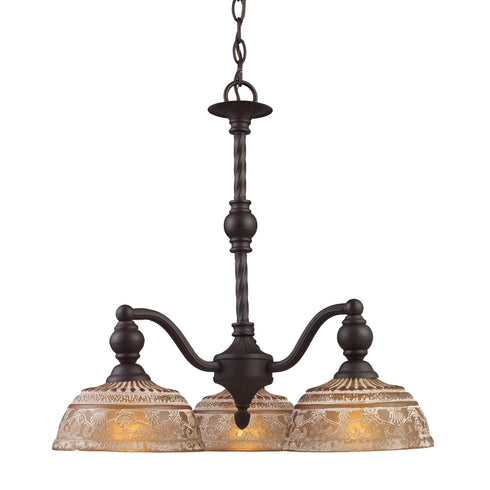 Elk Norwich 3 Light Chandelier In Oiled Bronze Model: 66196-3