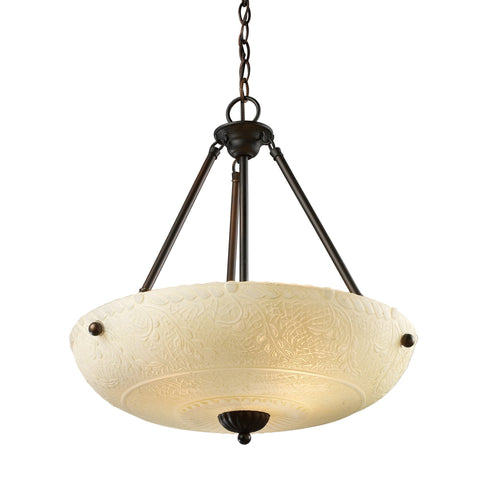 Elk Norwich 4 Light Pendant In Aged Bronze With Model: 66322-4