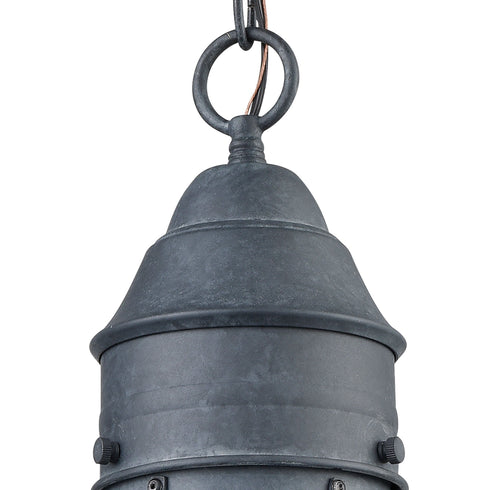Elk Onion 1 Light Outdoor Pendant In Aged Zinc Model: 57173/1