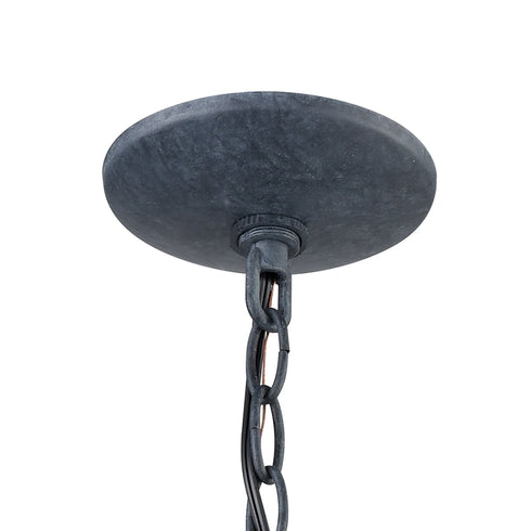 Elk Onion 1 Light Outdoor Pendant In Aged Zinc Model: 57173/1