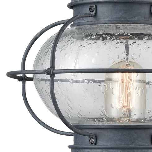 Elk Onion 1 Light Outdoor Post Mount In Aged Zinc Model: 57172/1