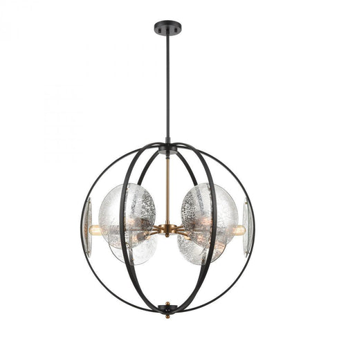 Elk Oriah 6 Light Chandlier In Matte Black With Model: 15426/6
