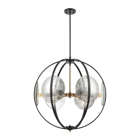 Elk Oriah 6 Light Chandlier In Matte Black With Model: 15426/6