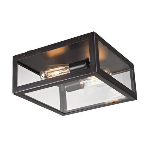Elk Parameters 2 Light Flush Mount In Bronze With Model: 63021-2