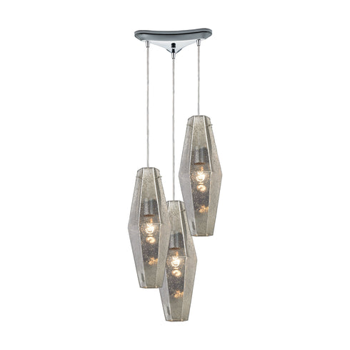 Elk Pelham 3 Light Triangular Pendant Fixture In Model: 31216/3