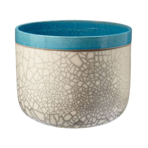 Elk Raku Fish Bowl In Blue Surf Model: 142010