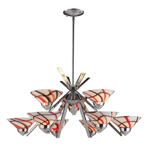 Elk Refraction Chandelier Model: 1476/6+3CRW