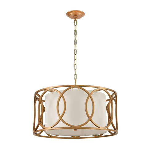 Elk Ringlets 4 Light Chandelier In Golden Silver Model: 33425/4
