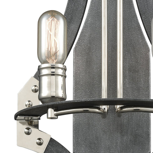 Elk Riveted Plate 2 Light Sconce In Silverdust Model: 15230/2