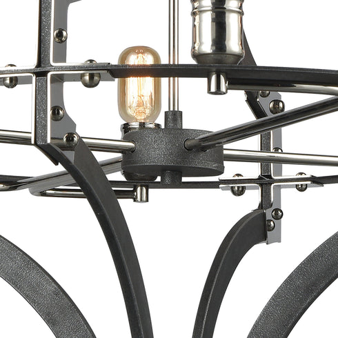 Elk Riveted Plate 8 Light Chandelier In Model: 15236/8