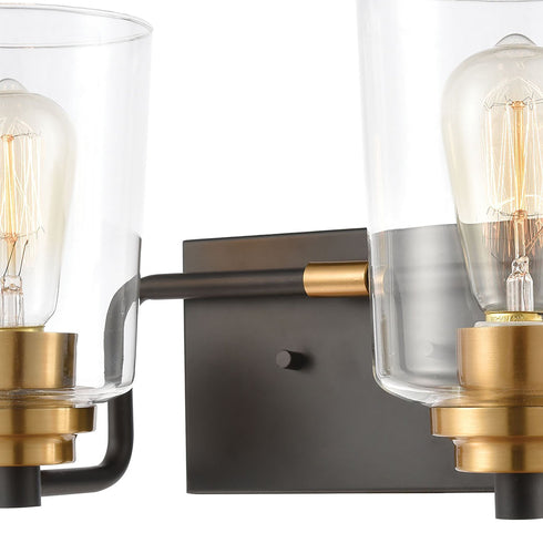 Elk Robins 2 Light Vanity Light In Matte Black Model: 46611/2