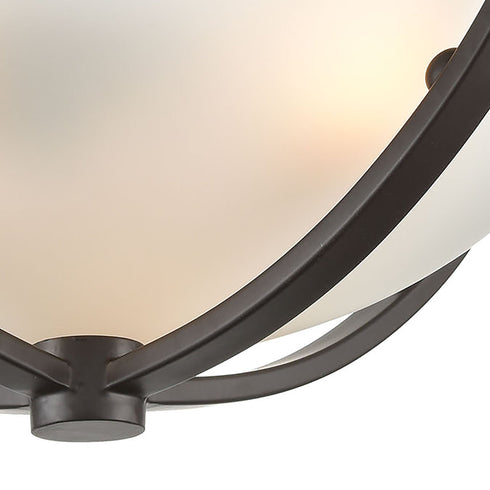 Elk Roebling 3 Light Semi Flush Mount In Oil Model: 55082/3