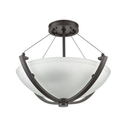 Elk Roebling 3 Light Semi Flush Mount In Oil Model: 55082/3