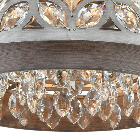 Elk Rosslyn 4 Light Flush Mount In Weathered Zinc Model: 12161/4