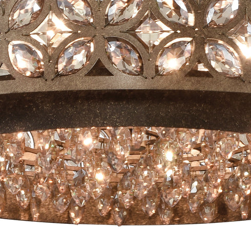 Elk Rosslyn 6 Light Chandlier In Mocha And Deep Model: 12154/6