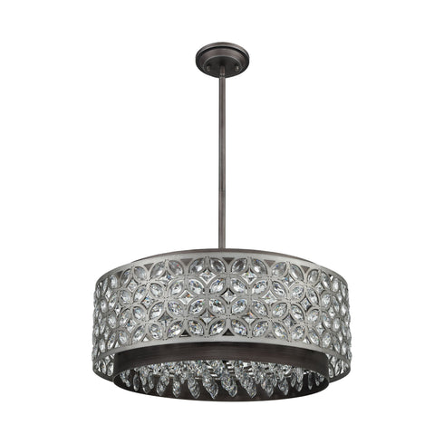 Elk Rosslyn 6 Light Chandlier In Weathered Zinc Model: 12164/6